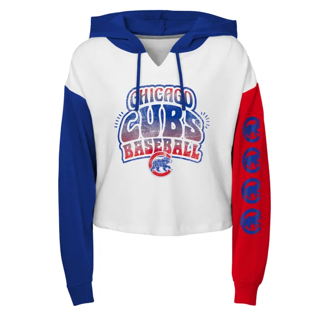 Chicago Cubs Ladies Two Tone Full Logo Hooded Sweatshirt