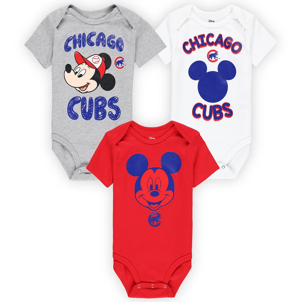 Ensemble de trois bodys l'équipe gagnante des Chicago Cubs pour bébé