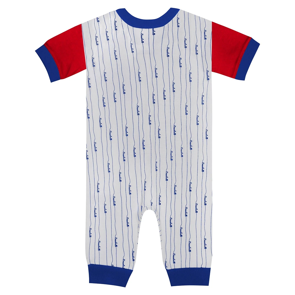 Infant Fanatics White Chicago Cubs Logo Best Series Full-Snap Jumper