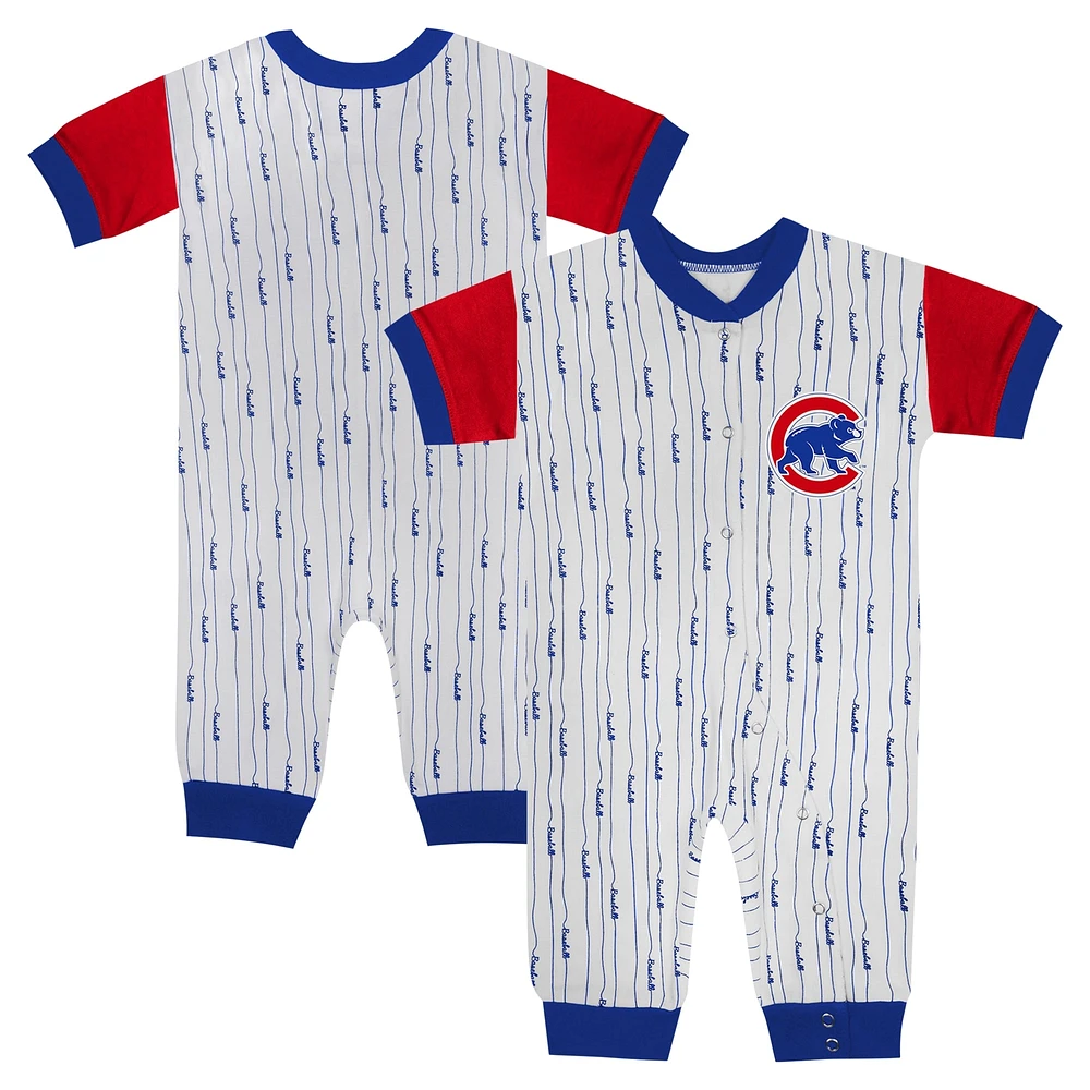 Infant Fanatics White Chicago Cubs Logo Best Series Full-Snap Jumper