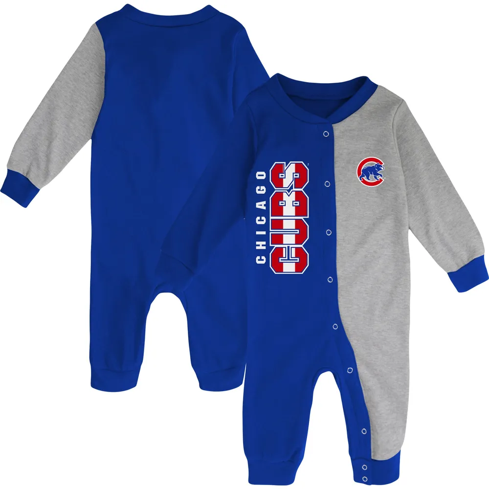 Dormeuse mi-temps des Chicago Cubs pour bébé, bleu roi/gris chiné