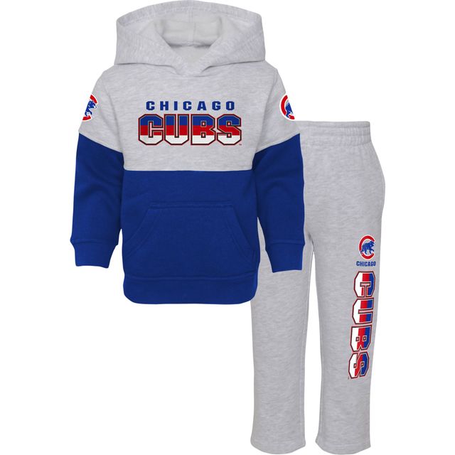 Ensemble de pull à capuche et pantalon Chicago Cubs Playmaker pour bébé Royal/Heather Grey