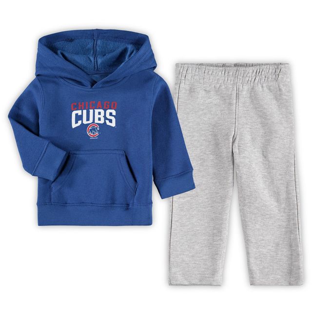 Ensemble sweat à capuche et pantalon en polaire Chicago Cubs Fan Flare Royal/Heathered Grey pour bébé