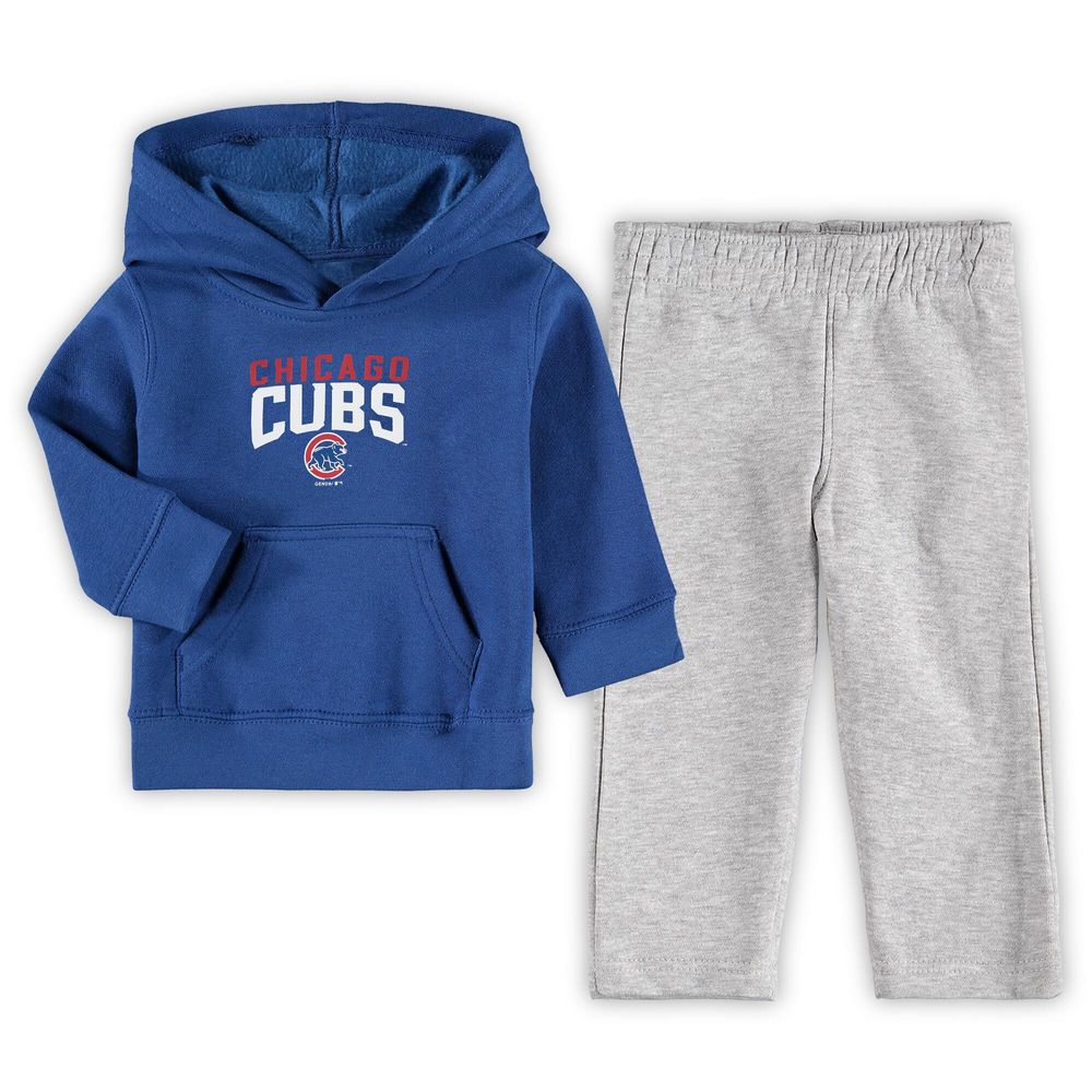 Infant Royal/Heathered Gray Chicago Cubs Fan Flare Fleece Hoodie and Pants Set