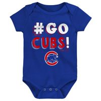 Infant Royal/Red/Gray Chicago Cubs Born To Win 3-Pack Bodysuit Set