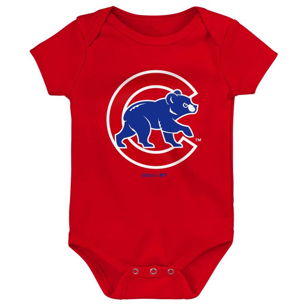 Infant Royal/Red/Gray Chicago Cubs Born To Win 3-Pack Bodysuit Set