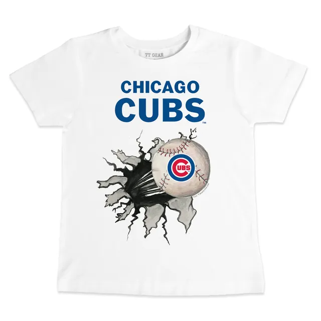 Women's Tiny Turnip Royal Chicago Cubs Baseball Bow T-Shirt Size: Small