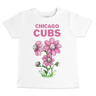 Youth Tiny Turnip White/Royal Chicago Cubs Babes 3/4-Sleeve Raglan T-Shirt Size: Small