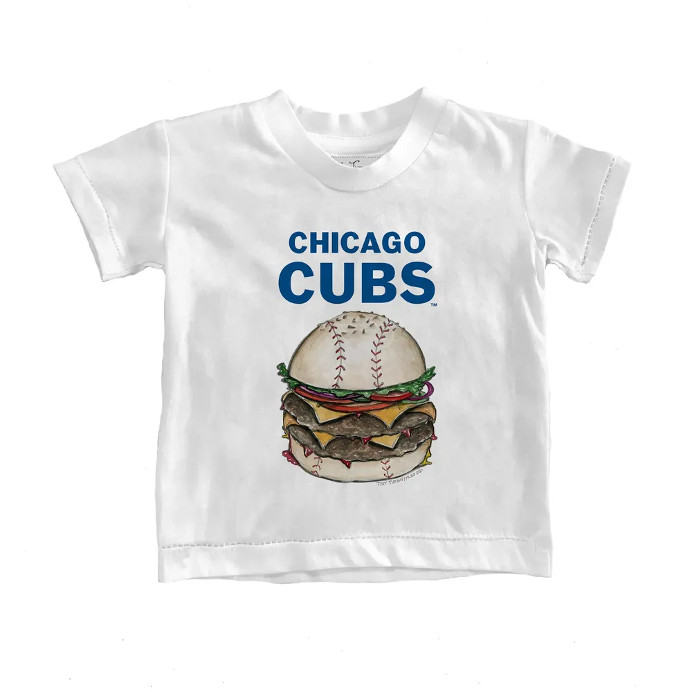 Women's Tiny Turnip White Chicago Cubs Mom T-Shirt Size: Large