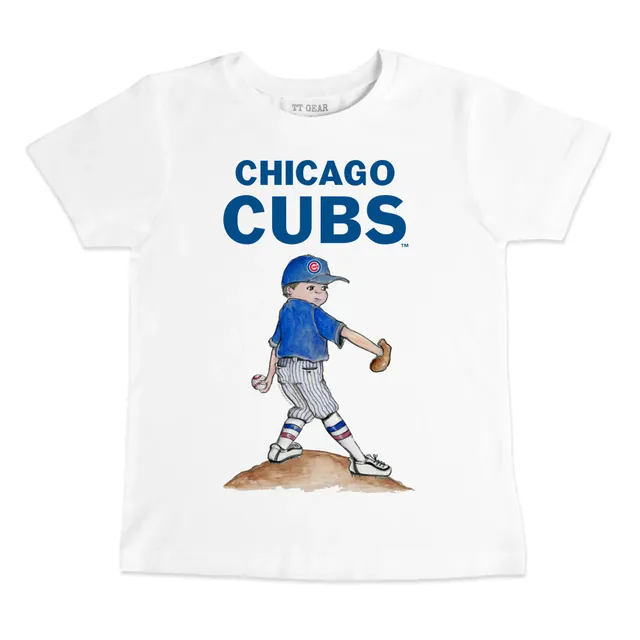 Chicago Cubs Tiny Turnip Toddler Diamond Cross Bats T-Shirt - White