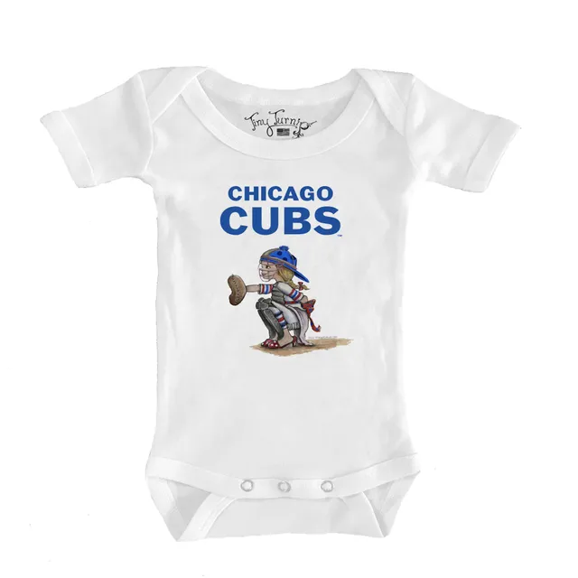 Youth Tiny Turnip White Chicago Cubs Baseball Pow T-Shirt Size: Large