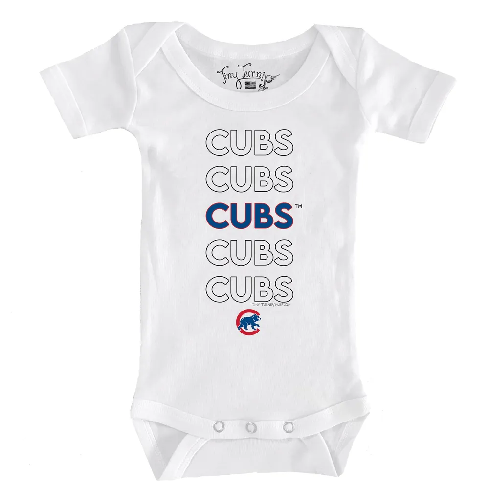 Toddler Tiny Turnip White/Royal Chicago Cubs Peace Love Baseball 3