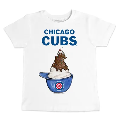 Chicago Cubs Tiny Turnip Toddler Heart Mom T-Shirt - White