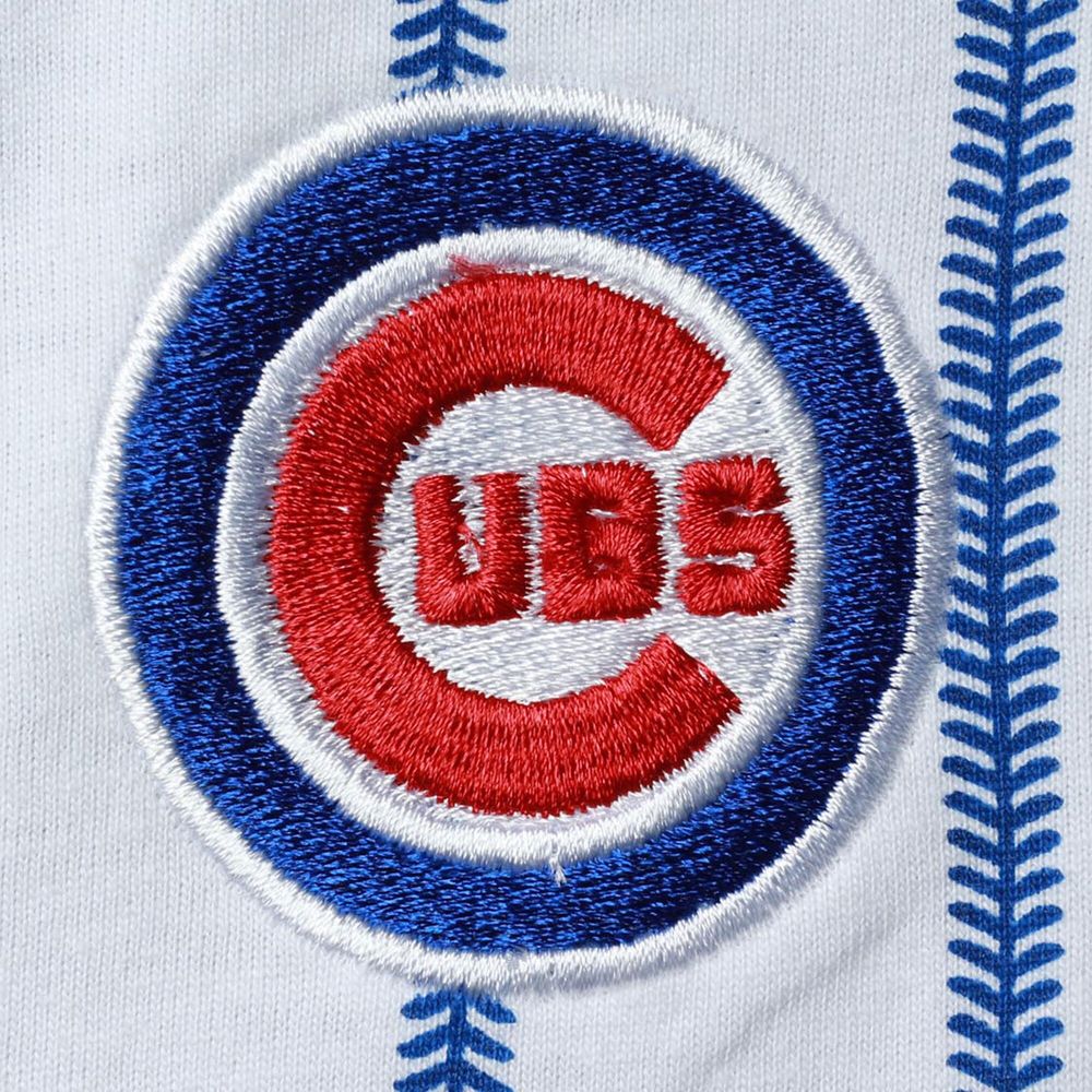 Infant White Chicago Cubs Pinstripe Power Hitter Coverall