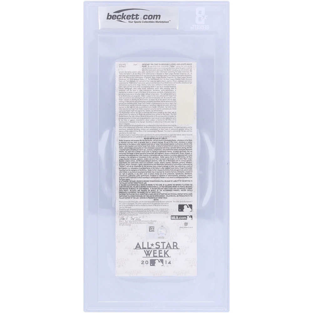 Kris Bryant Chicago Cubs Autographed Beckett Fanatics Witnessed Authenticated Auto 10 Ticket from July 13, 2014 - MLB All-Star Sunday