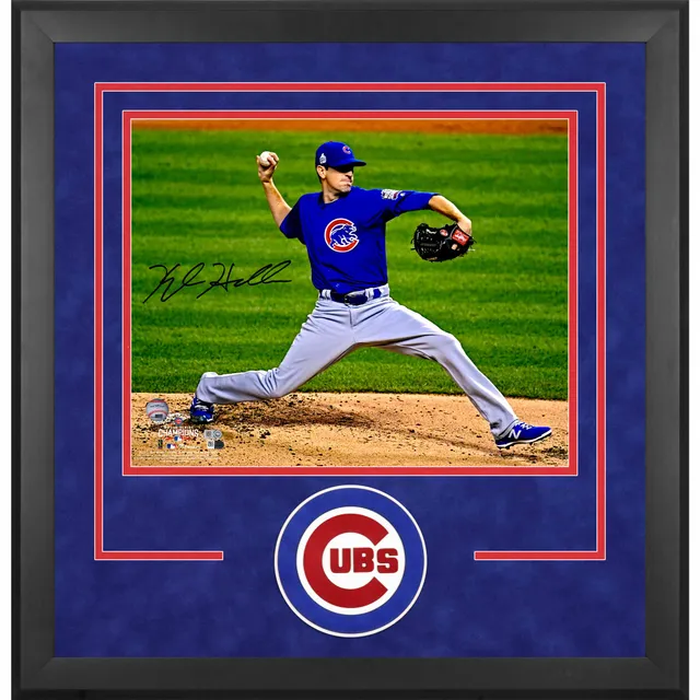 Framed Kyle Hendricks Chicago Cubs Autographed Blue Nike Authentic Jersey