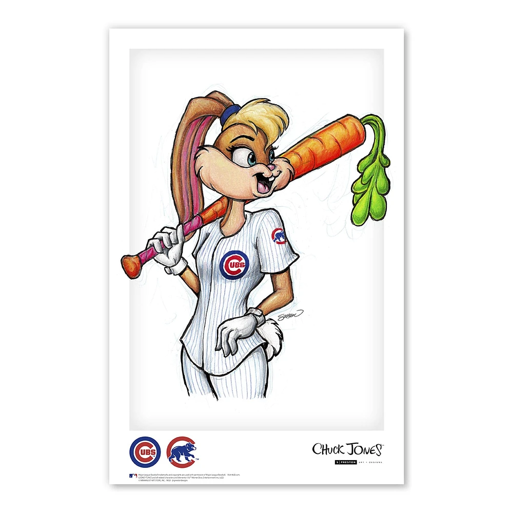 Lola Bunny Chicago Cubs Looney Tunes 11"x 17" affiche imprimée