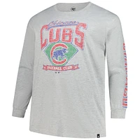 T-shirt à manches longues Franklin gris vieilli pour homme, modèle Big & Tall, des Chicago Cubs, '47