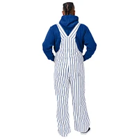 Men's FOCO  White Chicago Cubs Pinstripe Bib Overalls