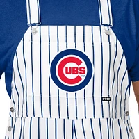 Men's FOCO  White Chicago Cubs Pinstripe Bib Overalls