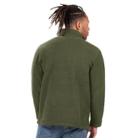 Men's G-III Sports by Carl Banks  Hunter Green Chicago Cubs Everest Fleece Quarter-Zip Jacket