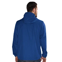 Men's G-III Sports by Carl Banks  Royal Chicago Cubs Double Play Hooded Lightweight Full-Zip Jacket
