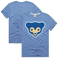 Men's Homage  Light Blue Chicago Cubs Hyper Local Tri-Blend T-Shirt