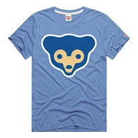 Men's Homage  Light Blue Chicago Cubs Hyper Local Tri-Blend T-Shirt