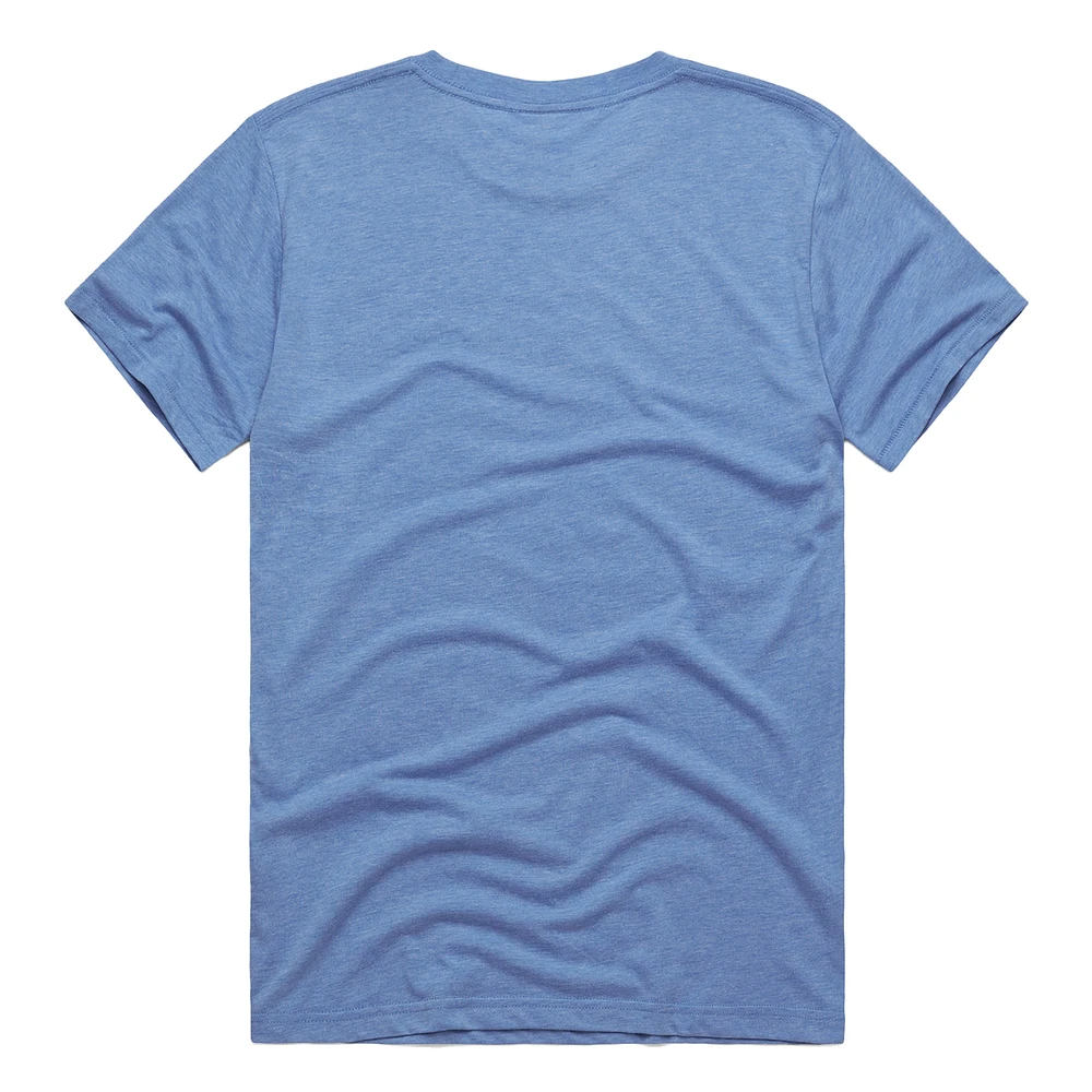Men's Homage  Light Blue Chicago Cubs Hyper Local Tri-Blend T-Shirt