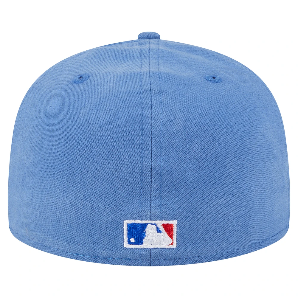 Casquette ajustée 59FIFTY bleu clair Chicago Cubs Championship Side Flag pour homme New Era