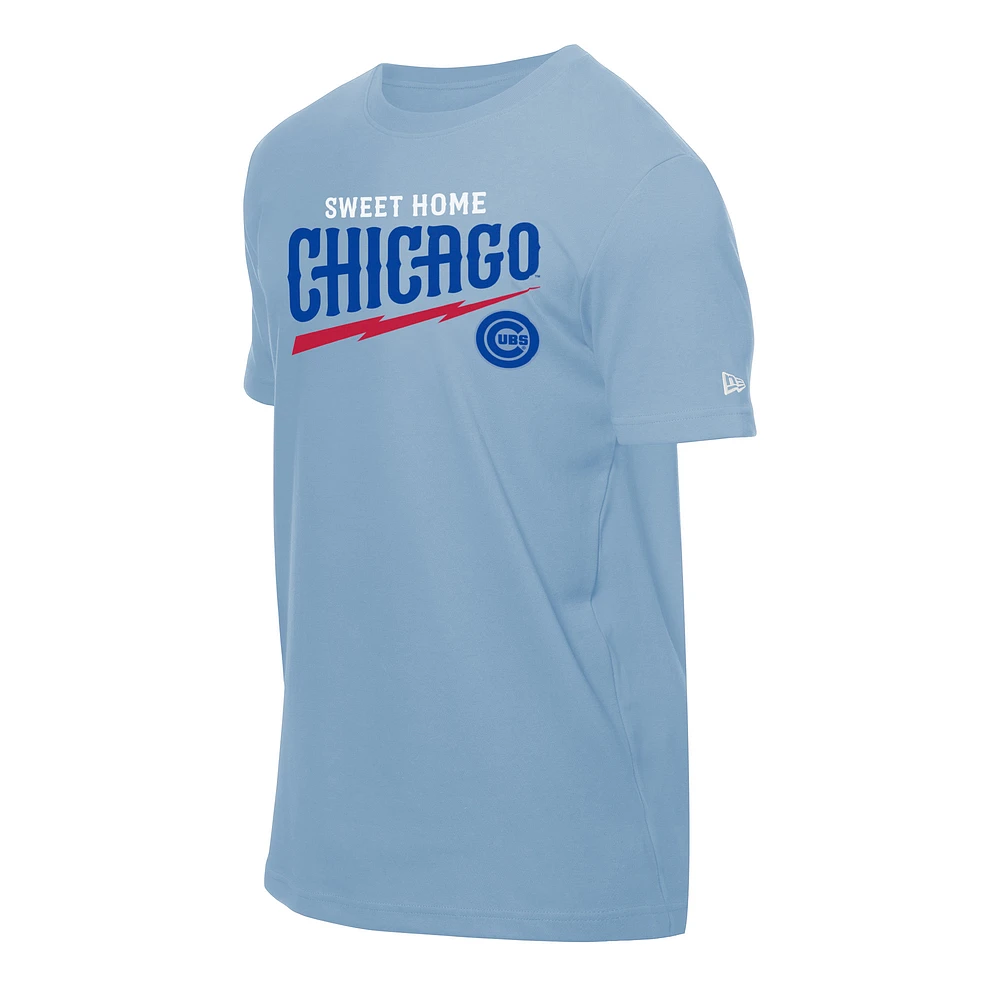 Men's New Era  Light Blue Chicago Cubs Sweet Home T-Shirt