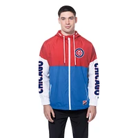 Coupe-vent à capuche entièrement zippé New Era Royal/Red Chicago Cubs pour homme