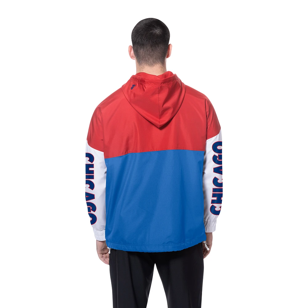 Coupe-vent à capuche entièrement zippé New Era Royal/Red Chicago Cubs pour homme