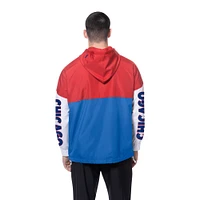 Coupe-vent à capuche entièrement zippé New Era Royal/Red Chicago Cubs pour homme