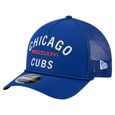 Casquette ajustable minimaliste 9FORTY A-Frame Royal Chicago Cubs de New Era pour homme