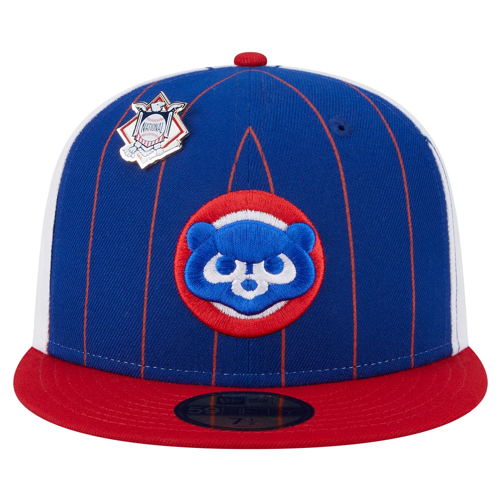 Men's New Era  Royal Chicago Cubs Pinstripe 59FIFTY Fitted Hat