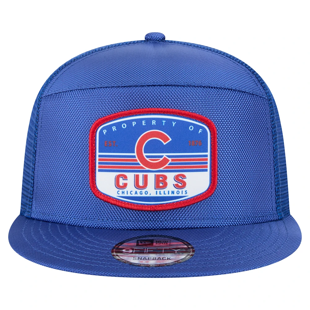 Men's New Era  Royal Chicago Cubs Split Panel 9FIFTY Trucker Snapback