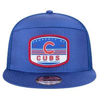 Men's New Era  Royal Chicago Cubs Split Panel 9FIFTY Trucker Snapback
