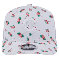 Men's New Era  White Chicago Cubs Flamingo Mesh Back 9SEVENTY Stretch-Snap Hat