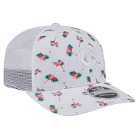 Men's New Era  White Chicago Cubs Flamingo Mesh Back 9SEVENTY Stretch-Snap Hat