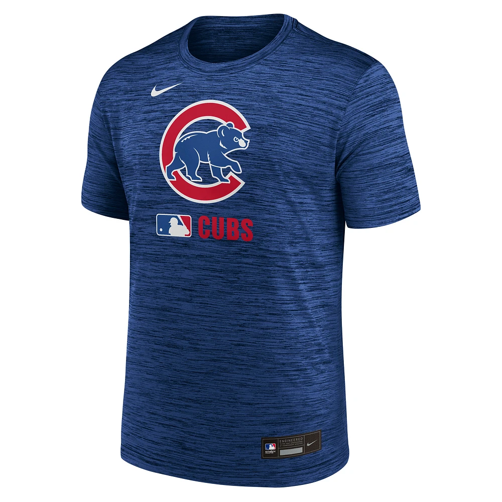 T-shirt Nike Royal Chicago Cubs Authentic Collection Velocity Performance pour homme