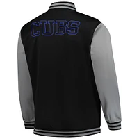 Men's Profile  Black/Gray Chicago Cubs Full-Snap Varsity Jacket