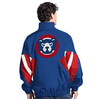 Men's Starter  Royal Chicago Cubs Cooperstown Chief Half-Zip Pullover