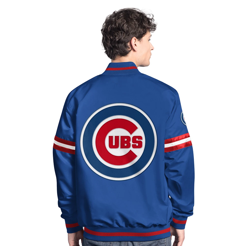 Men's Starter  Royal Chicago Cubs Scout Full-Snap Varsity Jacket