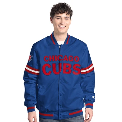 Men's Starter  Royal Chicago Cubs Scout Full-Snap Varsity Jacket