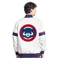 Men's Starter  White Chicago Cubs Cooperstown Scout Full-Snap Varsity Jacket