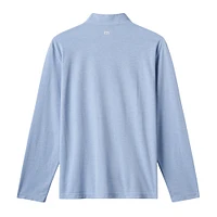 Men's TravisMathew  Light Blue Chicago Cubs Time to Tailgate Tri-Blend Quarter-Zip Pullover