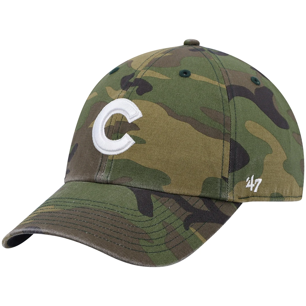 Men's '47 Camo Chicago Cubs Clean Up Adjustable Hat