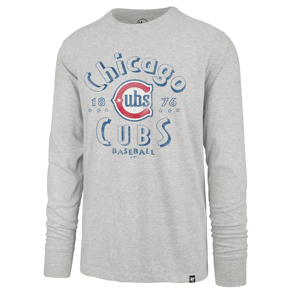 Men's '47 Gray Chicago Cubs Circle Change Franklin Long Sleeve T-Shirt
