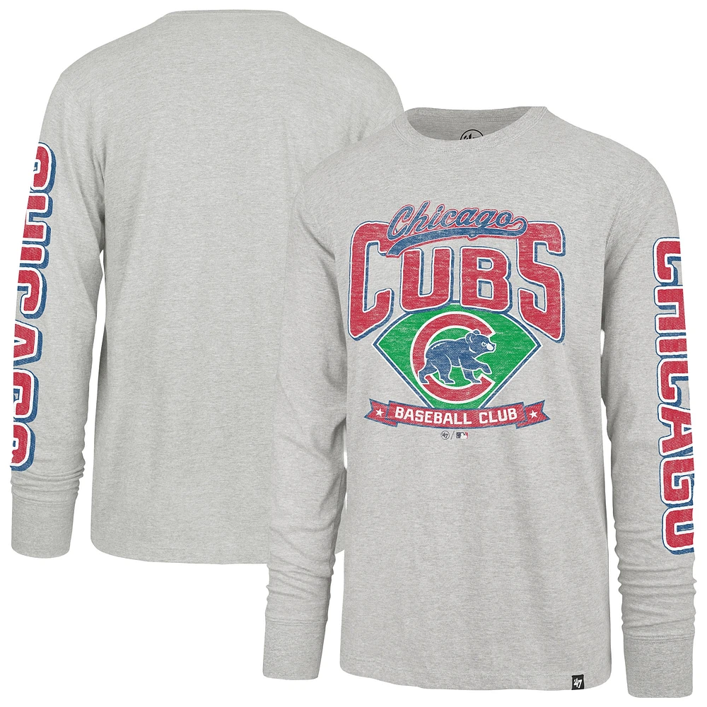 T-shirt à manches longues gris pour homme '47 Chicago Cubs Fair Ball Franklin